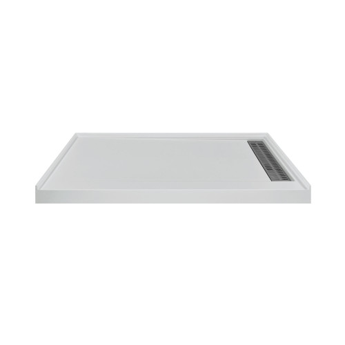 FSC6032R-87 60-in x 32-in Cast Solid Surface Shower Base With Right Hand Drain, Concrete