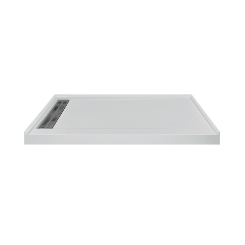 FSC6034L-87 60-in x 34-in Cast Solid Surface Shower Base With Left Hand Drain, Concrete
