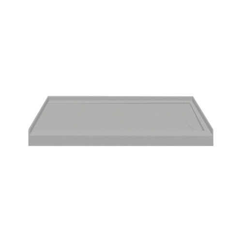 FSL4834R-87 48-in x 34-in Cast Solid Surface Low Profile Shower Base with Linear Concealed Right Hand Drain, Concrete 