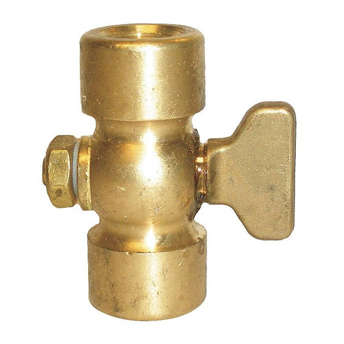 Apollo 4110204 1/4-in Brass Air Cock, Nut Bottom Type, FNPT x FNPT Connection Type