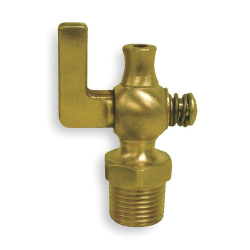 Apollo 4112001 1/8-in Brass Air Cock, Spring Bottom Type, MNPT Round Shoulder x Straight Nose Connection Type