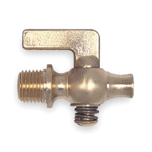 Apollo 4113001 1/4-in Brass Air Cock, Spring Bottom Type, MNPT Round Shoulder x Straight Nose Connection Type