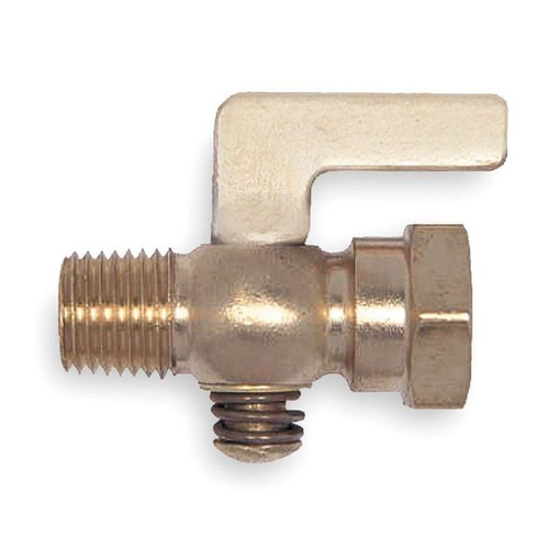 4153001 1/4-in Brass Air Cock, Spring Bottom Type, MNPT x FNPT Hexagon Shoulder Connection Type