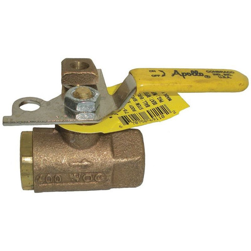 Apollo 7510141 Bronze Ball Valve, Inline, FNPT, 1/4-in