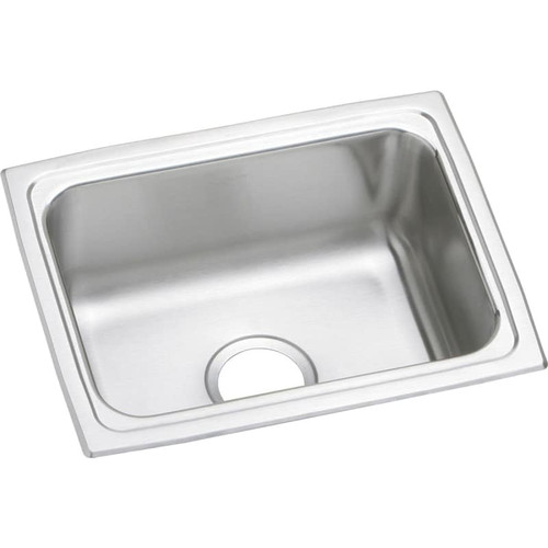 25" x 19-1/2" x 6-1/2" 18 Gauge Stainless Steel Single Bowl Drop-in ADA Kitchen Sink in Lustrous satin