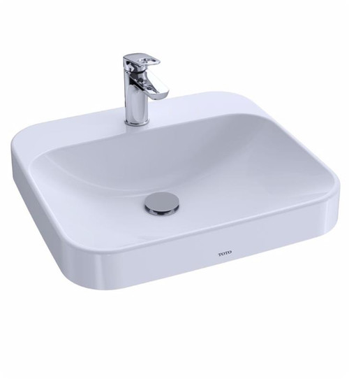8" Mount Rectangle Vessel Lavatory Sink in Cotton