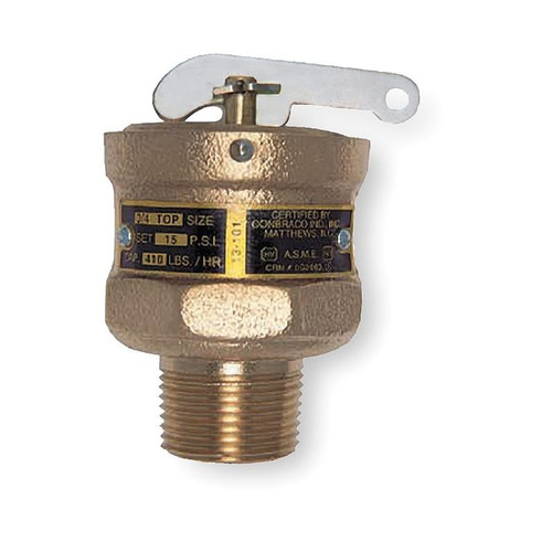 Apollo 13101B05 Cast Bronze Safety Relief Valve, MNPT Inlet Type, FNPT Outlet Type