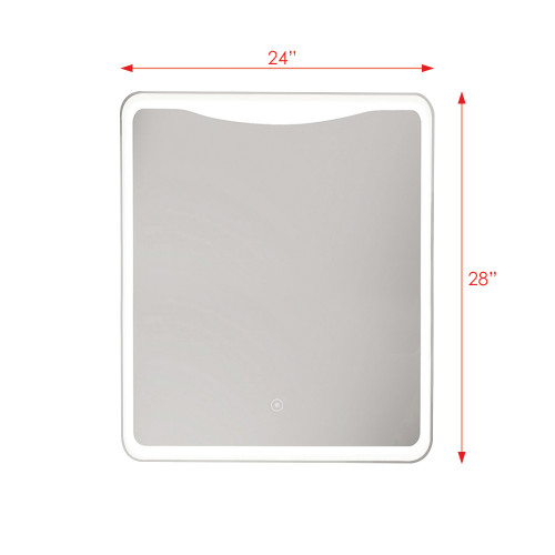 23.62 X 1.18 X 27.56 LED-Backlit Contemporary Mirror with Touch Sensor