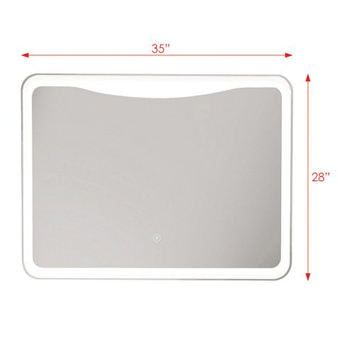 Transolid TLMM3528 35.43 X 1.18 X 27.56 LED-Backlit Contemporary Mirror with Touch Sensor