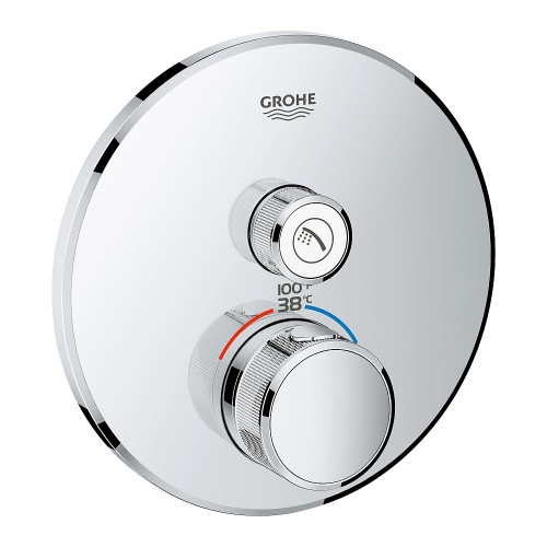 29136000 Grohtherm SmartControl Single Function Thermostatic Trim with Control Module in StarLight Chrome