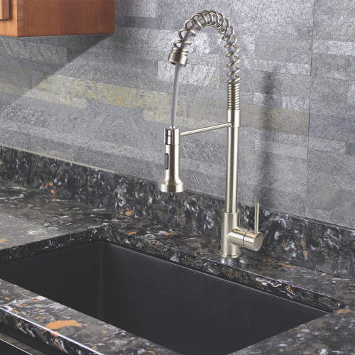 Transolid T3640-LS Cuisine Pro Pull-Out Kitchen Faucet, Luxe Stainless