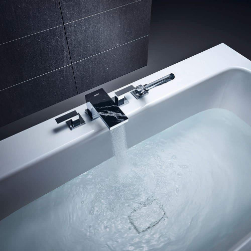 4-Hole Roman Tub Set Trim with Handshower without Plate in Chrome