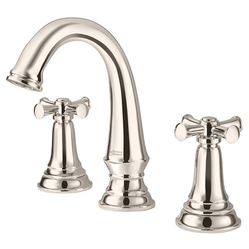 Widespread Faucet with Cross Handles in Polished Nickel Finish