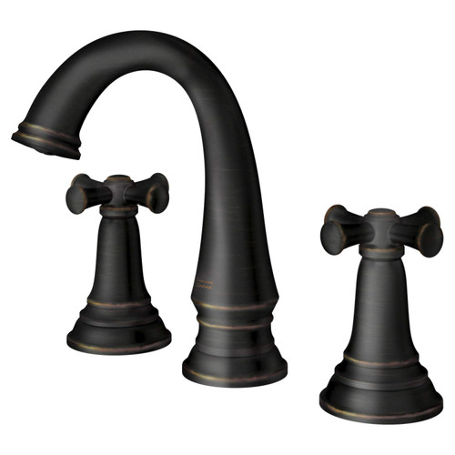 Widespread Faucet with Cross Handles in Legacy Bronze Finish