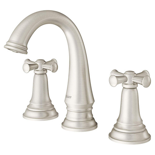 Widespread Faucet with Cross Handles in Brushed Nickel Finish