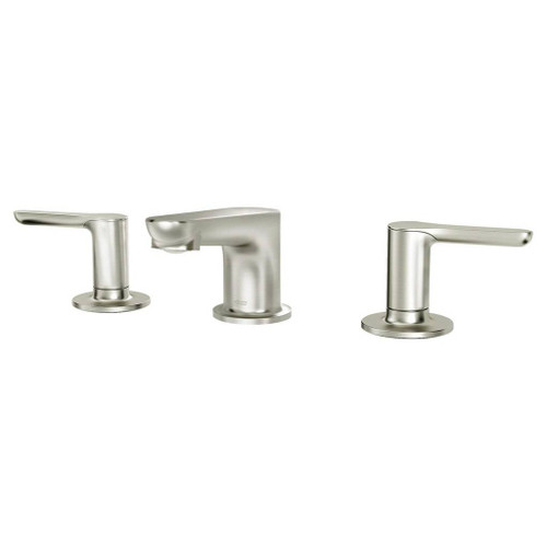Widespread Faucet with Lever Handles in Brushed Nickel Finish