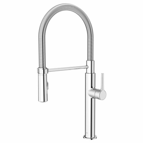Semi Pro Pull-Down Dual Spray Kitchen Faucet with Spring Spout in Polished Chrome