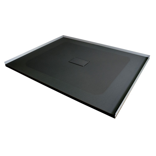 Transolid FZS5140C-09 Trimslate 51-in x 40-in Zero Threshold Shower Base with Center Drain, Black