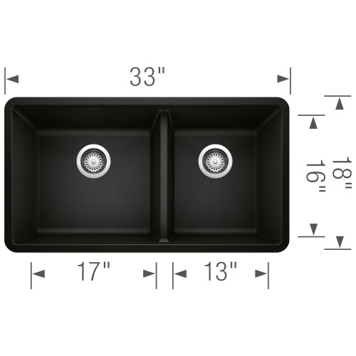 Blanco 442926 Precis 1-3/4 Bowl in Coal Black