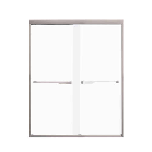 FBPT607608F-J-BN Frederick 57.75-59 in. W x 76 in. H Semi-Frameless Bypass Shower Door in Brushed Stainless with Frosted Glass