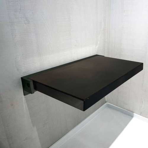 Transolid PPS1420UP-09MB 14-in x 20-in Flip Up Shower Seat, Black and Matte Black