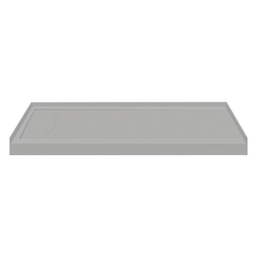 FSLB6032L-87 60-in x 32-in Cast Solid Surface Low Profile Tub Replacement Shower Base with Linear Concealed Left Hand Drain, Concrete 