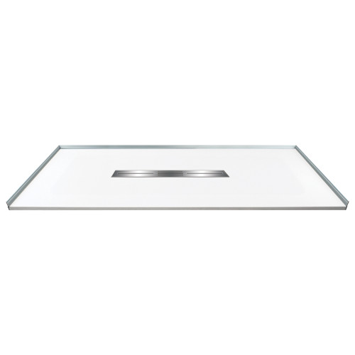 Transolid FZS6048C-31 Trimslate 60-in x 48-in Zero Threshold Shower Base With Center Drain, White