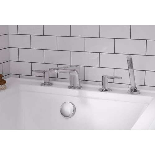 Roman Tub Faucet with Personal Shower for FLASH Rough-In Valves in Polished Chrome