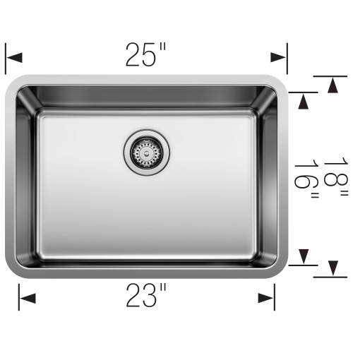25-in x 18-in Stainless Steel Single Undermount Kitchen Sink in Stainless Steel