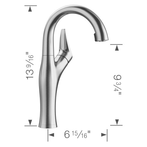 Blanco 526384 Artona Single-Lever Pull-Down Bar Faucet with 1.5 GPM in Stainless