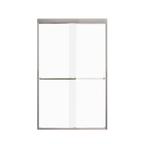 FBPT487608F-T-BN Frederick 45.75-47 in. W x 76 in. H Semi-Frameless Bypass Shower Door in Brushed Stainless with Frosted Glass