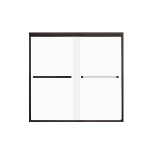 FBPT605808F-S-MB Frederick 57.75-59 in. W x 58 in. H Semi-Frameless Bypass Shower Door in Matte Black with Frosted Glass