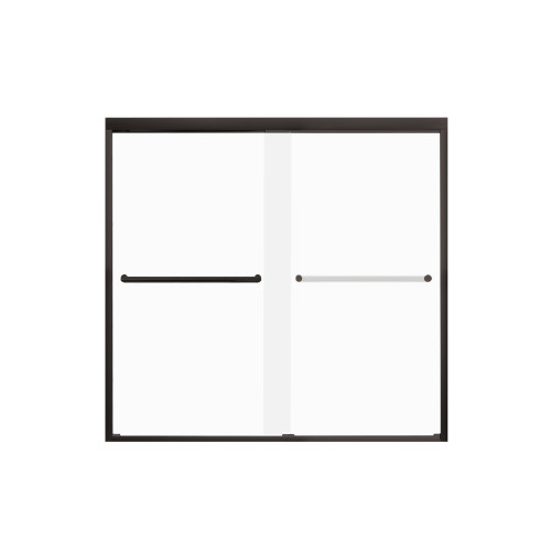 FBPT605808F-T-MB Frederick 57.75-59 in. W x 58 in. H Semi-Frameless Bypass Shower Door in Matte Black with Frosted Glass