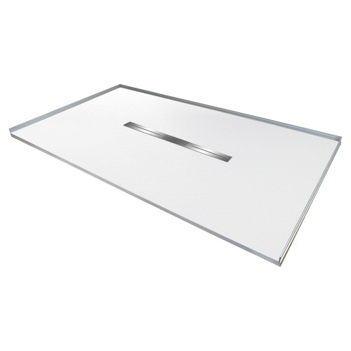 FZS6642C-31 Trimslate 66-in x 42-in Zero Threshold Shower Base with Center Drain, White