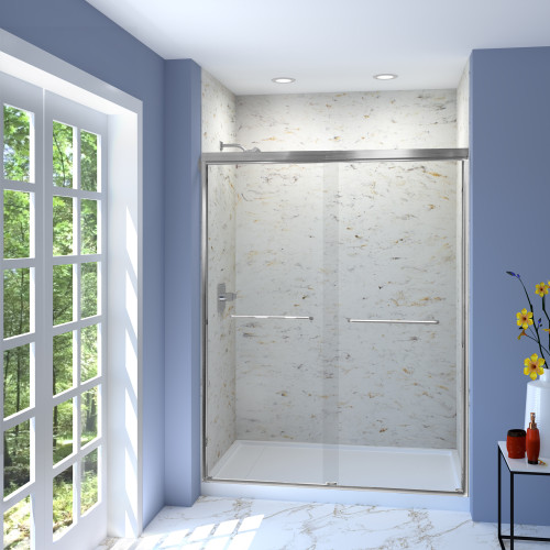 CBP607606C-BS 57.75-59 in. W x 76 in. H Semi-Frameless Bypass