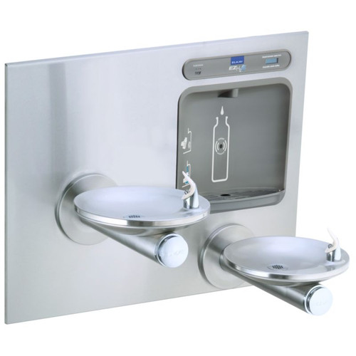 Filtered Bottle Filling Station with Integral SwirlFlo Fountain in Stainless Steel