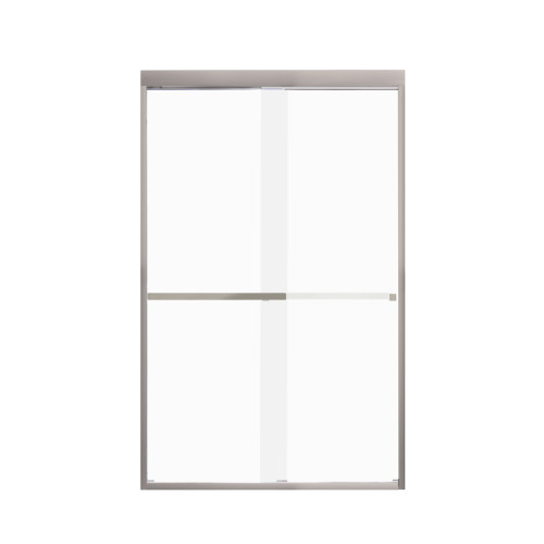FBPT487608F-S-BN Frederick 45.75-47 in. W x 76 in. H Semi-Frameless Bypass Shower Door in Brushed Stainless with Frosted Glass