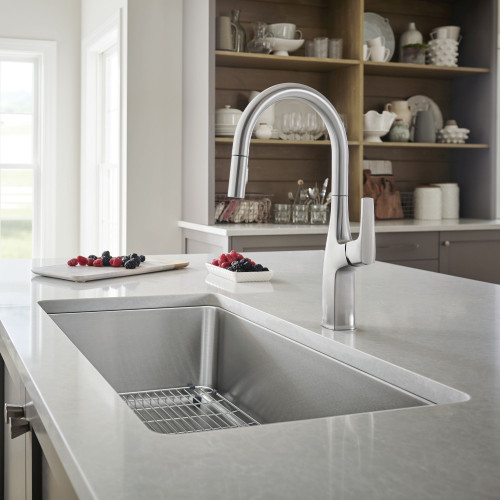 Xl Super Single Undermount Stainless Steel Sink in Brushed Stainless
