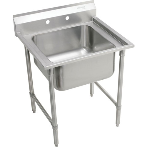 Elkay RNSF81182 Commercial Scullery Sink with 2 Faucet Holes in Buffed Satin