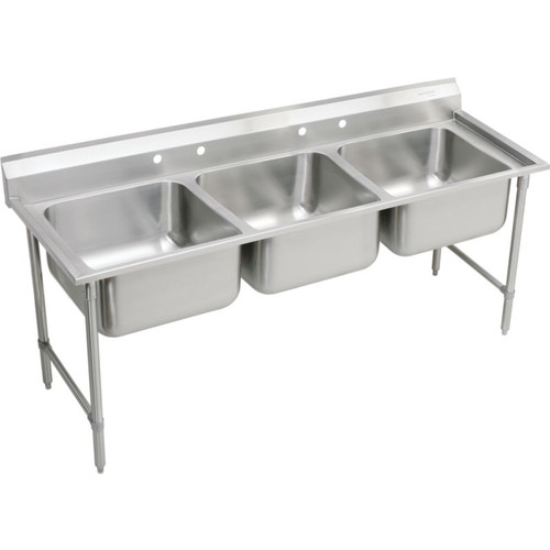 Elkay RNSF83544 Commercial Scullery Sink with 4 Faucet Holes in Buffed Satin