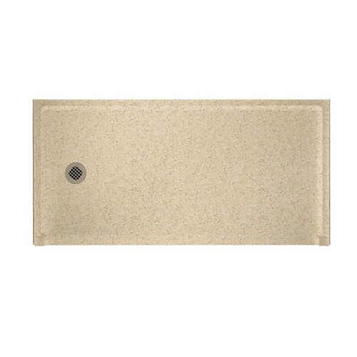 30.1875-in D x 60.375-in W x 4.1875-in H Solid Surface Shower Base with Left-Hand Drain in Bermuda Sand