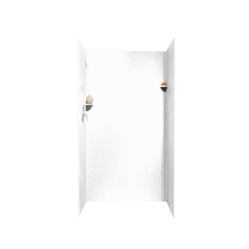 36-in D x 36-in W x 72-in H Solid Surface Shower Wall Surround in White