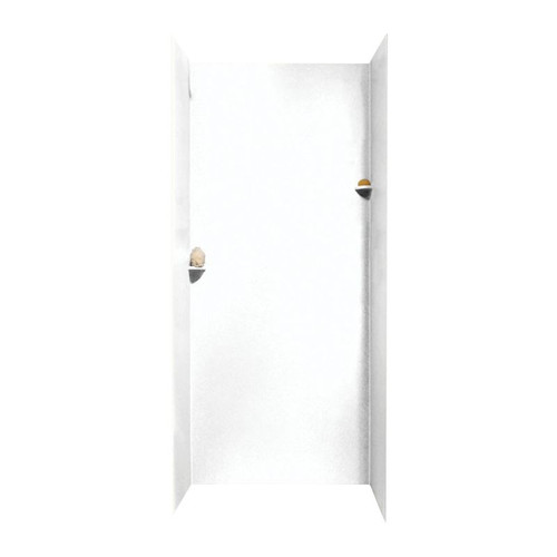 36-in D x 36-in W x 96-in H Solid Surface Shower Wall Surround in White