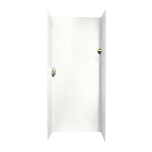 36-in D x 36-in W x 96-in H Solid Surface Shower Wall Surround in Tahiti White