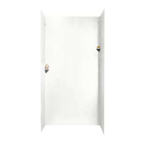 48-in D x 48-in W x 96-in H Solid Surface Shower Wall Surround in Tahiti White