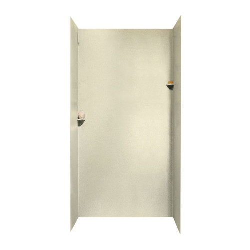 48-in D x 48-in W x 96-in H Solid Surface Shower Wall Surround in Bone
