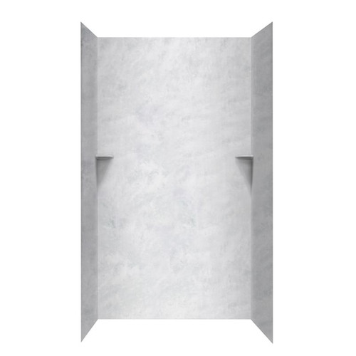 48-in D x 48-in W x 96-in H Solid Surface Shower Wall Surround in Ice
