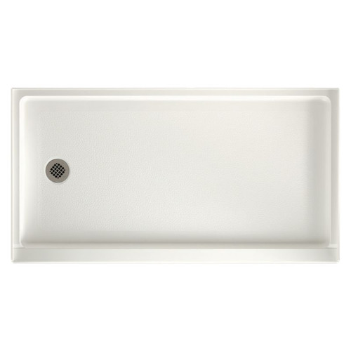 32-in D x 60-in W x 4.3125-in H Solid Surface Shower Base with Left-Hand Drain in Bisque