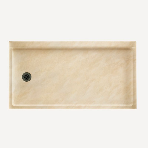 32-in D x 60-in W x 4.3125-in H Solid Surface Shower Base with Left-Hand Drain in Golden Steppe