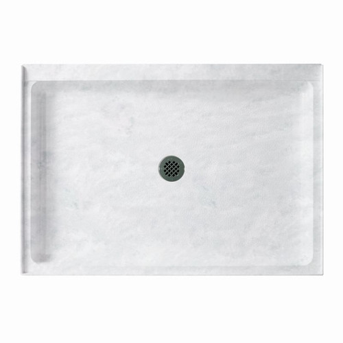 48.375-in W x 32.188-in D x 5.5-in H Solid Surface Shower Base in Ice